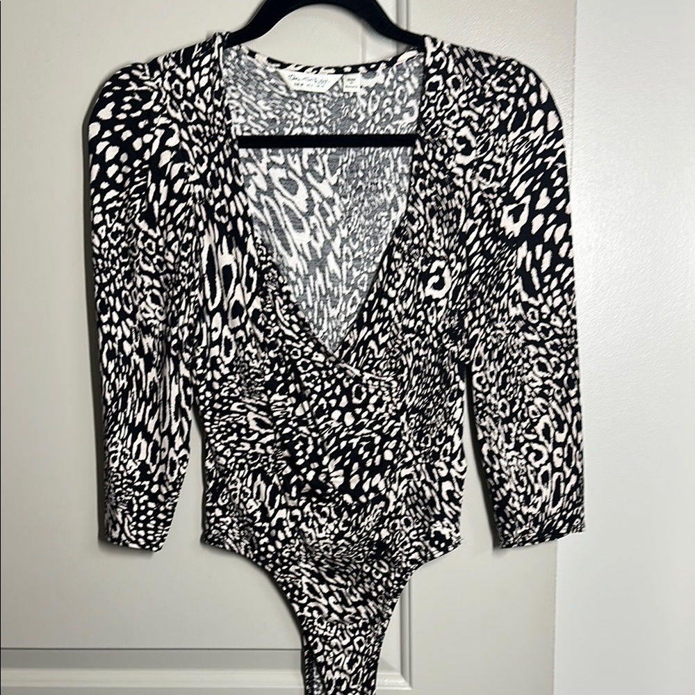 Miss Selfridge Animal Print Bodysuit, size 6